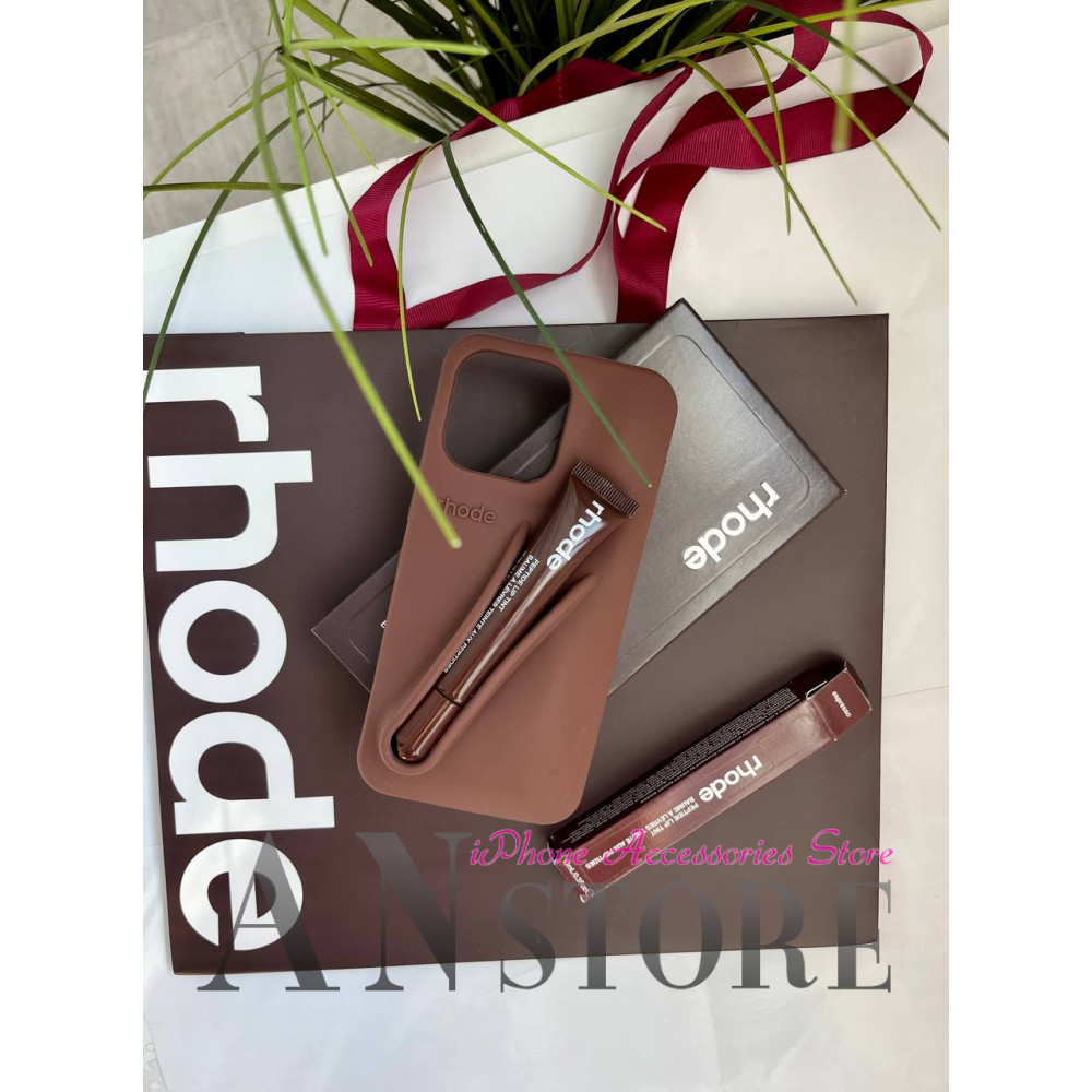 Чохол Rhode в коричневому кольорі без блиска для губ на iPhone 11 pro max Espresso